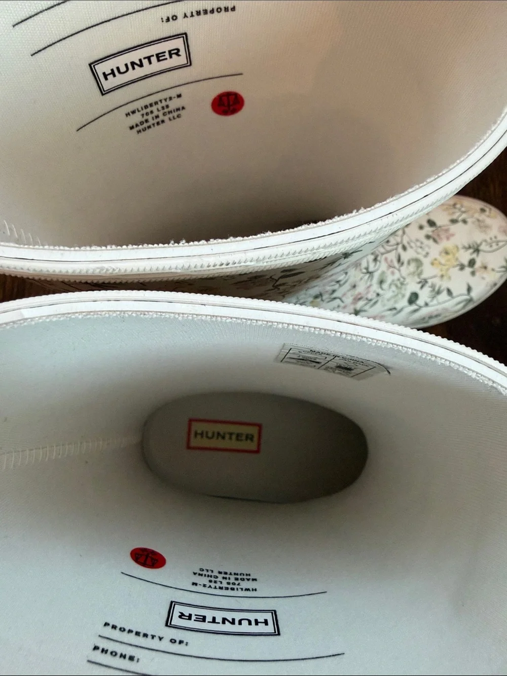 Hunter White Floral Women's Rain Boots